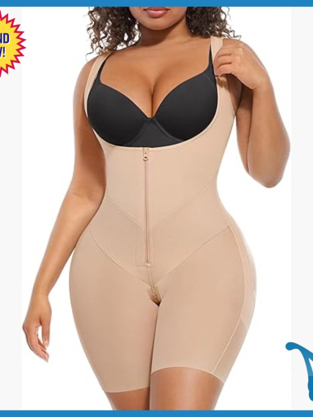 Butt Lifting Shapewear Tummy Control Postpartum Faja Bodysuit with Zipper